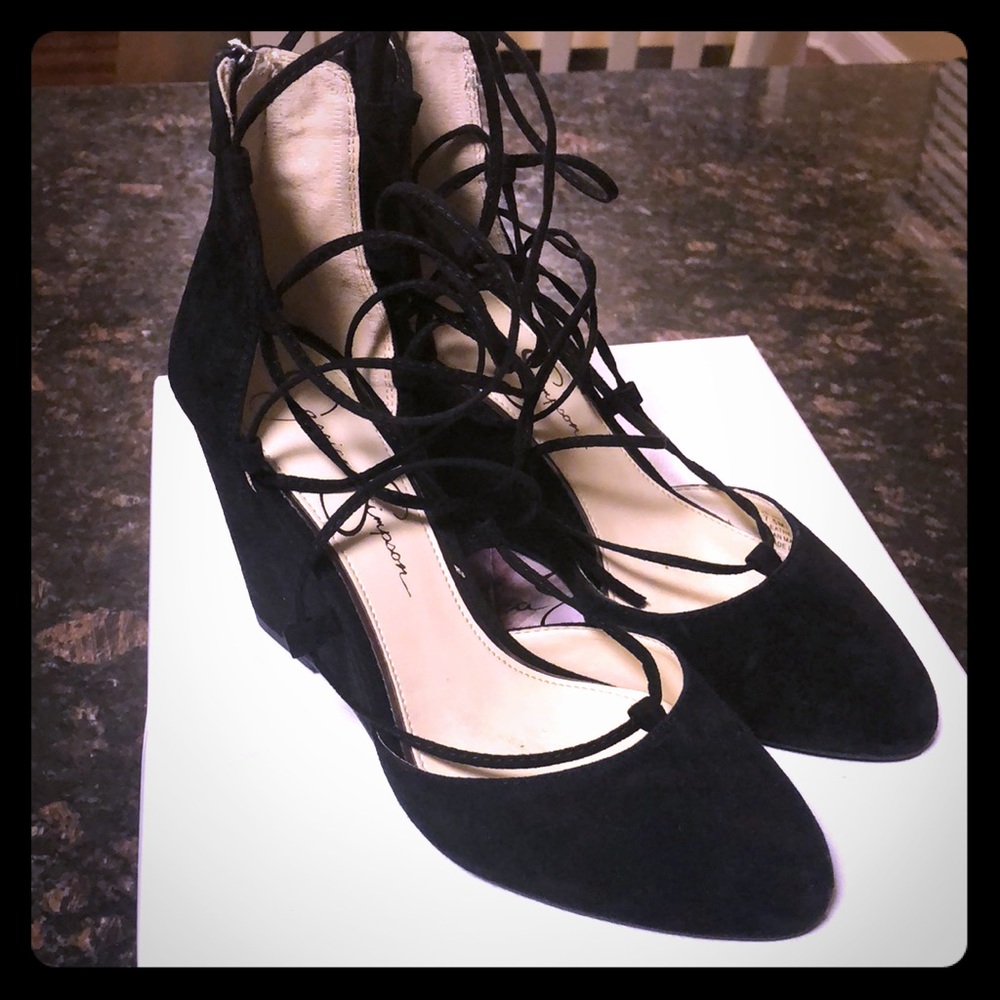 Jessica Simpson lace up wedges